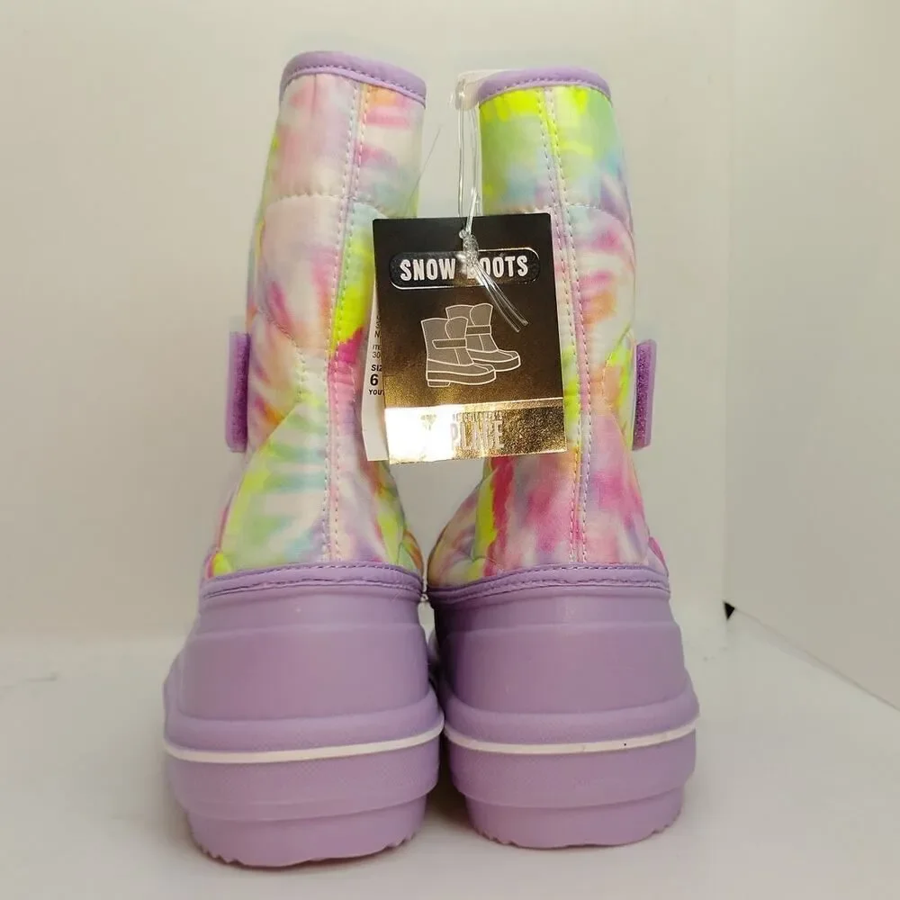 Girls' Purple & Tie-Dyed Winter Boots - Size 6 - New w/Tags